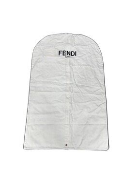Fendi Roma Cream Garment Bag Travel Storage Suit Dress Authentic Zipper 41"x26"